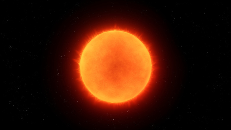 Étoile géante rouge dans l'espace