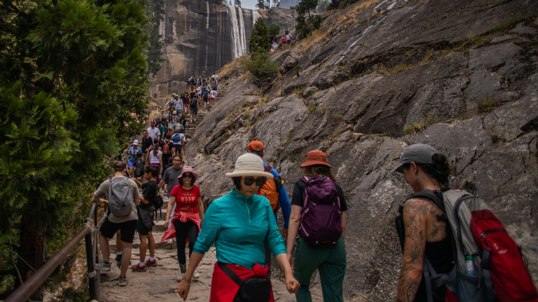 sentier bondé à Yosemite