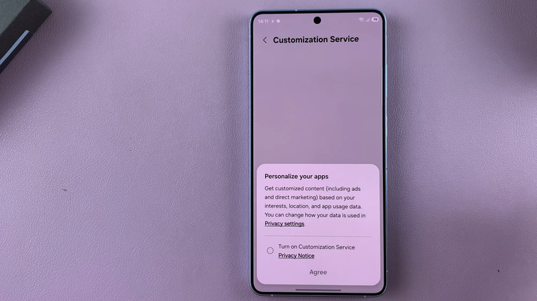 Option de service de personnalisation sur un Samsung Galaxy S26 Ultra