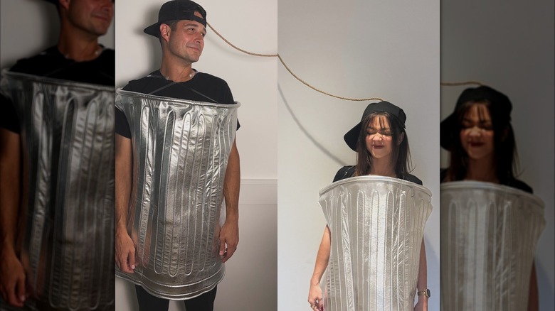 Wells Adams et Sarah Hyland habillés en boîtes de conserve sur une photo retouchée