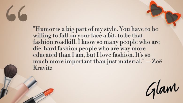 Une image graphique montre un texte avec une citation de Zoë Kravitz