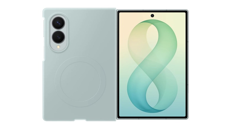 La coque officielle en silicone magnétique pour Samsung Galaxy Z Fold 8 de couleur pistache