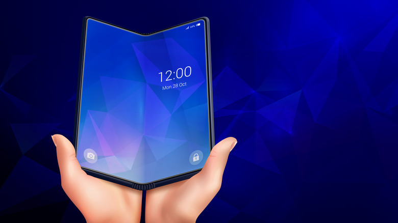 image rendue d'un téléphone intelligent pliable sans pli