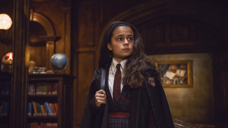 Hermione a l'air inquiète dans Harry Potter et la pierre philosophale