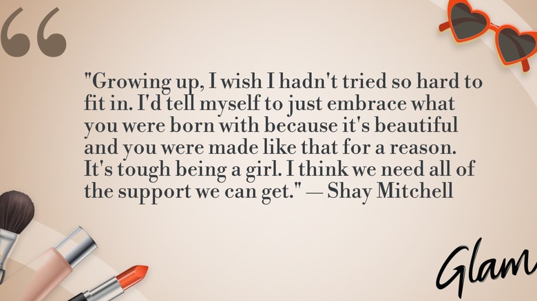 Un graphique illustrant la citation du jour de Shay Mitchell.