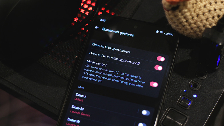 Personnalisation des gestes de désactivation dans OxygenOS.