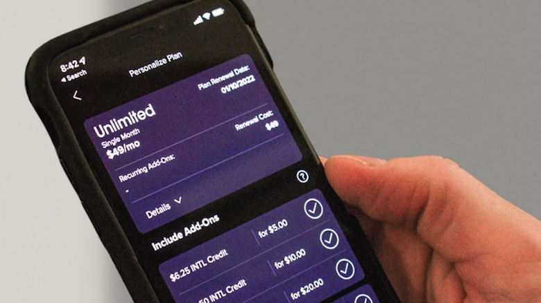 Tarification Ultra Mobile sur l'écran du smartphone