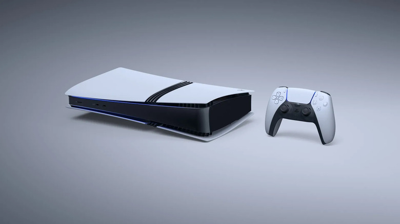 Une PlayStation 5 et une manette.