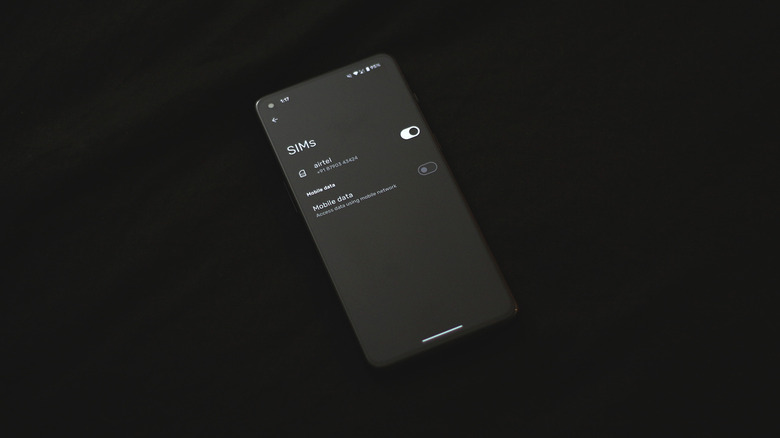Paramètres SIM sur un téléphone Android.