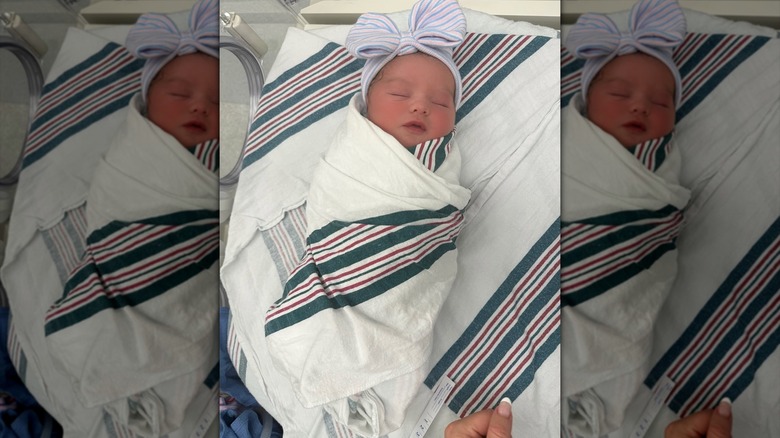 Une photo d'arrivée de Rose Estelle, la fille de Rebel Wilson