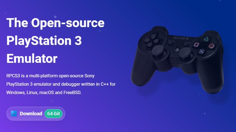Une capture d'écran montrant le lien de téléchargement PRCS3 PlayStation 3 avec une manette PS3