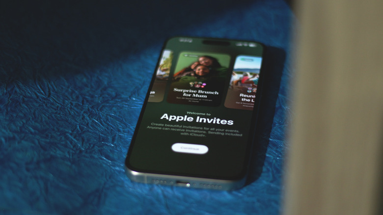 Application Apple Invite sur un iPhone.
