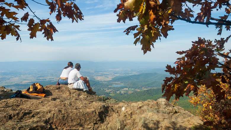 Couple admirant la vue depuis le parc national Shenandoah