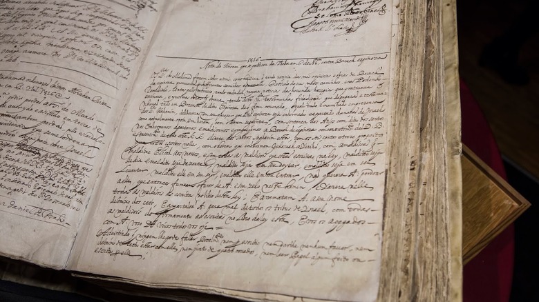 Un texte décrivant l'interdiction de Baruch Spinoza de 1656