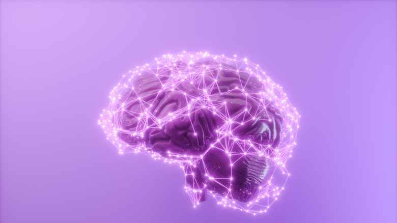 Cerveau humain couvert de points