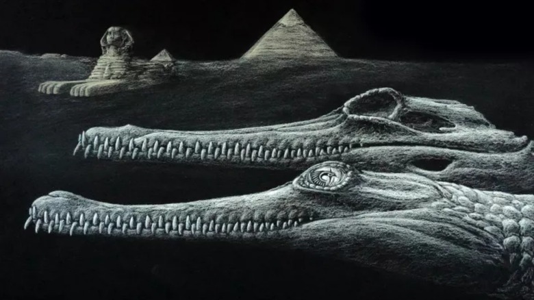 Vue d'artiste de la nouvelle espèce, Herugavialis cairensis