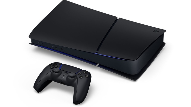 Un rendu 3D d'une PlayStation 5 noire et de sa manette