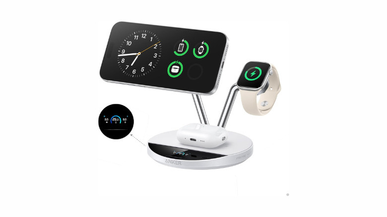 Un support sans fil Anker Prime 3-en-1 en cours d'utilisation